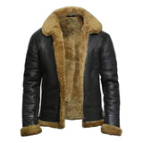 Men’s B3 shearling flying bomber leather jacket – front view