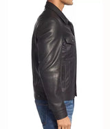 Tom Holland Uncharted Black Leather Jacket Side